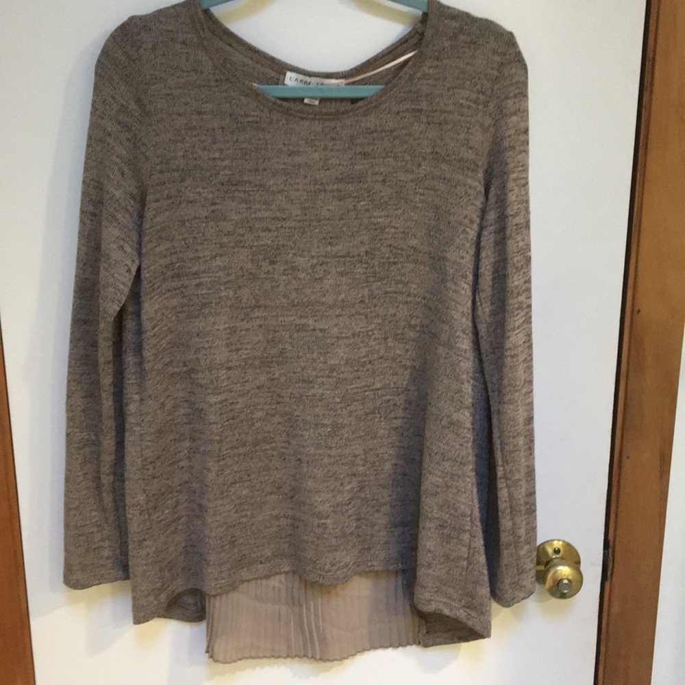 Tan sweater with sheer back